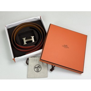 HERMES CONSTANCE REVERSIBLE SILVER H BUCKLE BELT HERMES CONSTANCE REVERSIBLE SILVER H BUCKLE BELT